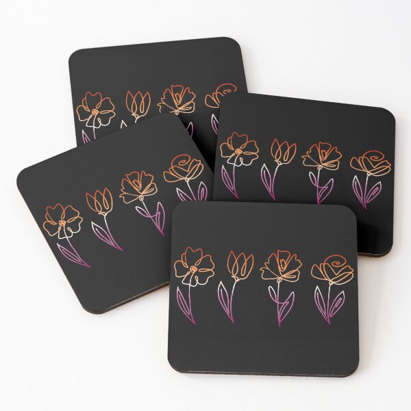 Item preview, Subtle Lesbian Pride Flowers Lesbian Flag Line Art Drawing designed and sold by ontrendshirts.