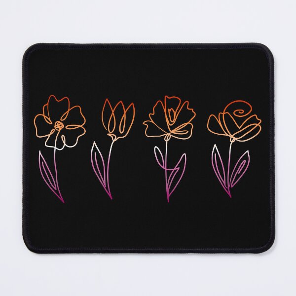 Item preview, Subtle Lesbian Pride Flowers Lesbian Flag Line Art Drawing designed and sold by ontrendshirts.