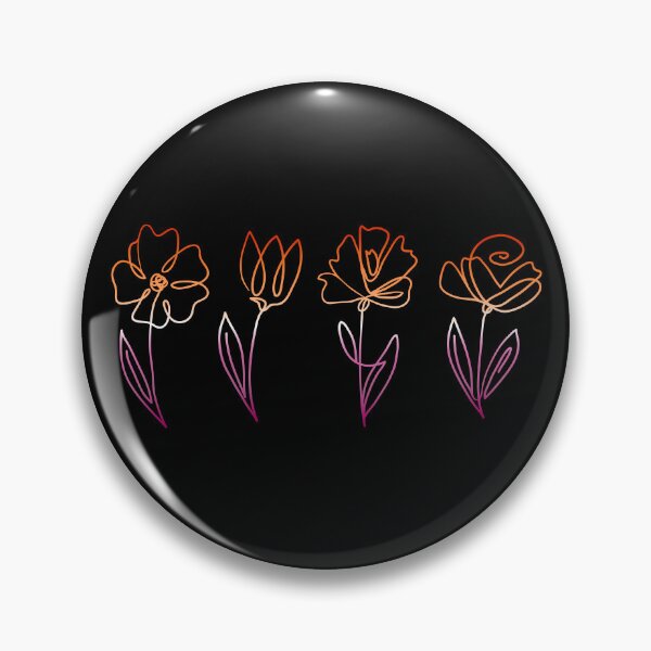 Item preview, Subtle Lesbian Pride Flowers Lesbian Flag Line Art Drawing designed and sold by ontrendshirts.