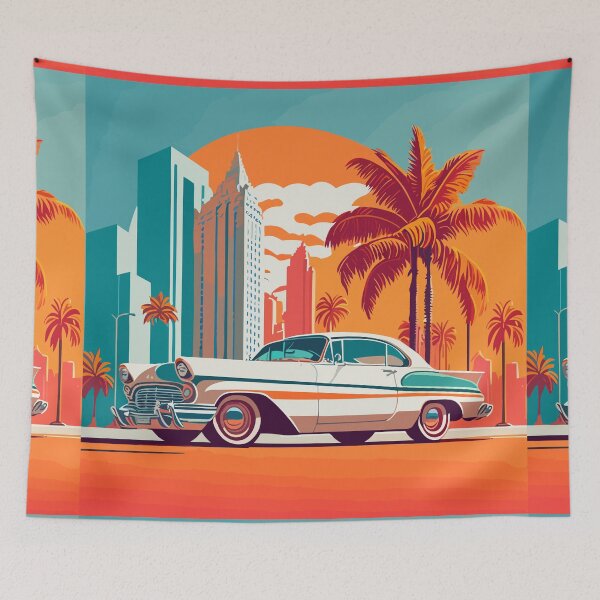 Item preview, "Revived Retro: Vibrant Colors Bring Vintage Wheels to Life" designed and sold by PRASIDSHETTY.
