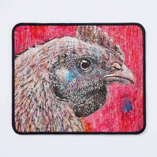 Item preview, Chicken - Hand Drawn Oil and Ink Portrait Art Print designed and sold by HRHildebrand.