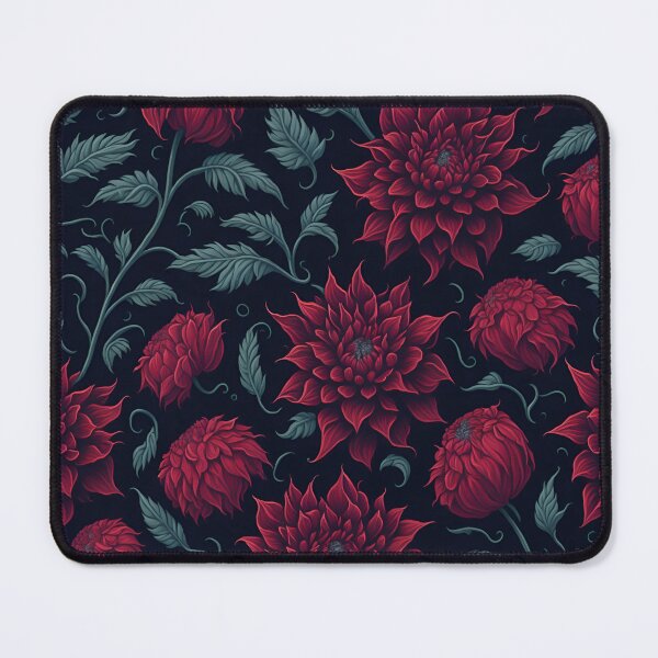 Item preview, Repeating pattern of colorful Flowers of Dahlia in red designed and sold by kiyaansh16.