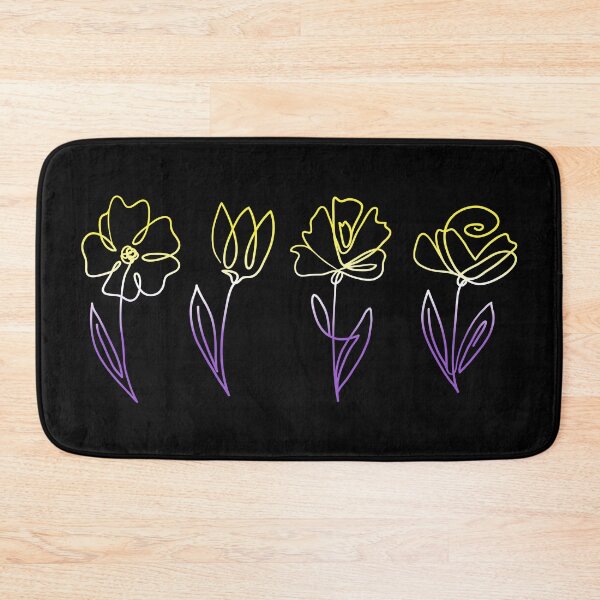 Item preview, Subtle Nonbinary Pride Flowers Nonbinary Flag Line Art Drawing designed and sold by ontrendshirts.