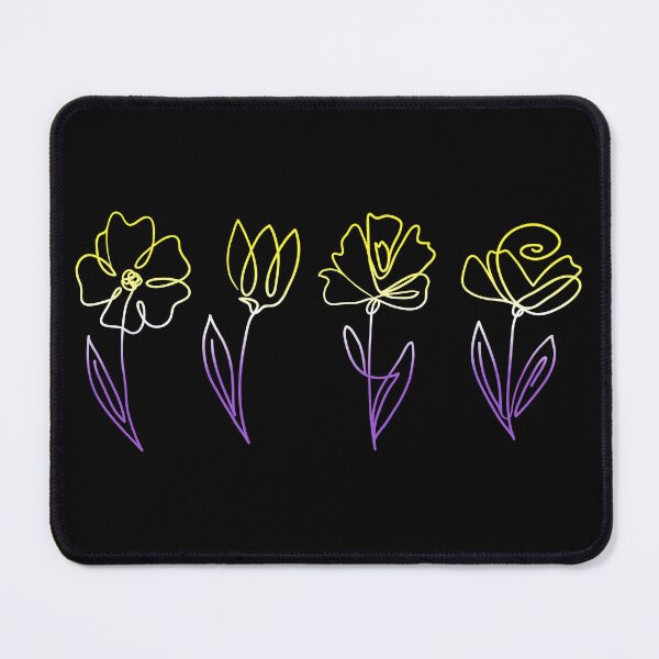 Item preview, Subtle Nonbinary Pride Flowers Nonbinary Flag Line Art Drawing designed and sold by ontrendshirts.