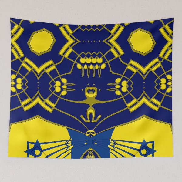 Item preview,  *Attractive yellow and blue abstract music - An Alien musician in a cosmic geometric space  art music notes - Great Gift for musicians, pianists, guitarists, and music lover* designed and sold by Ralek.