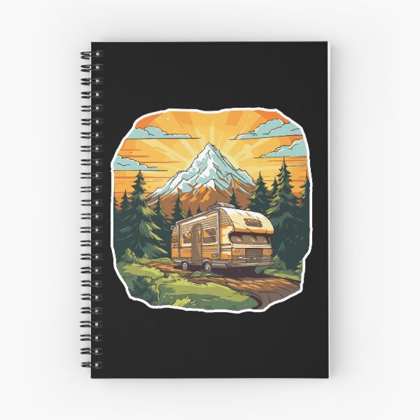 Item preview, Camper Car in the Mountains Cartoon Design designed and sold by Cartoon Island.