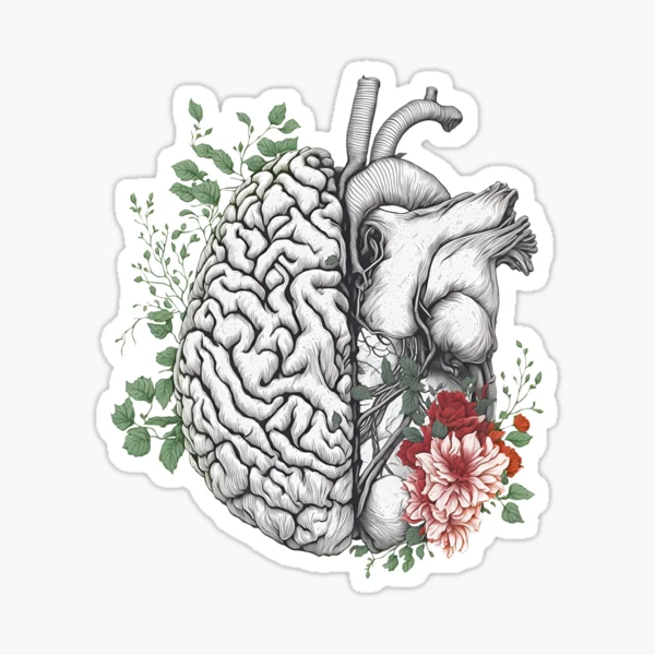  Awesome design showing half brain and half heart T