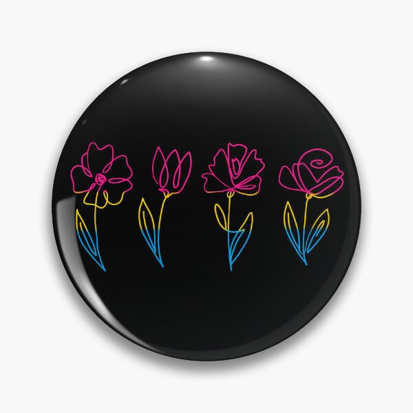Item preview, Subtle Pansexual Pride Flowers Pansexual Flag Line Art Drawing designed and sold by ontrendshirts.
