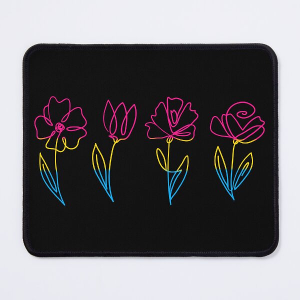 Item preview, Subtle Pansexual Pride Flowers Pansexual Flag Line Art Drawing designed and sold by ontrendshirts.