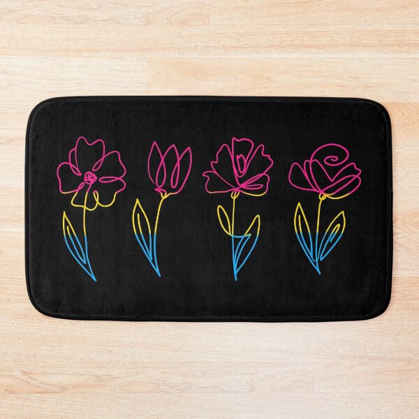 Item preview, Subtle Pansexual Pride Flowers Pansexual Flag Line Art Drawing designed and sold by ontrendshirts.