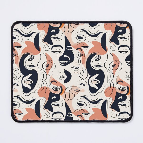 Item preview, Abstract Line Art Faces Pattern designed and sold by Sturdust.