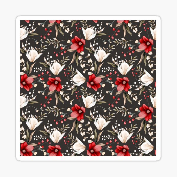 Item preview, Red and white flowers designed and sold by OtterFactory.