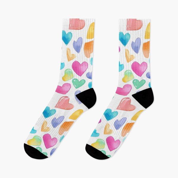 Item preview, Watercolour Colourful Hearts Seamless Pattern designed and sold by PatternStudios.