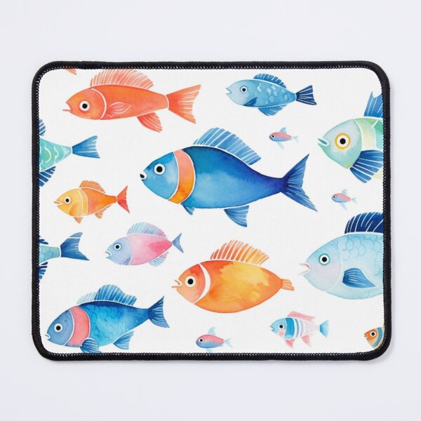 Item preview, Bright watercolour swimming fish shoal designed and sold by AnOceanWarrior.