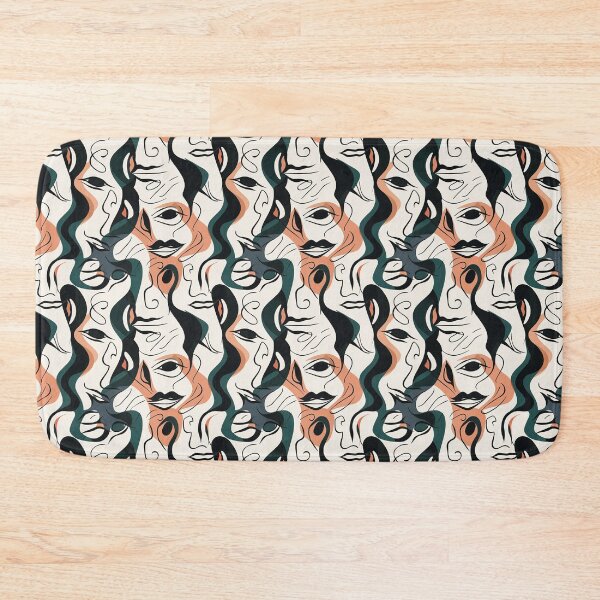 Item preview, Abstract Line Art Faces Pattern designed and sold by Sturdust.