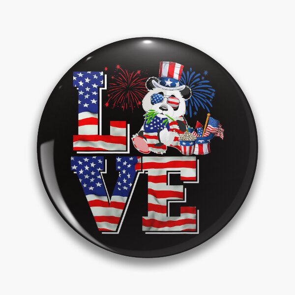 Item preview, Funny Bear LOVE Cute American Flag Panda Lover Fireworks 4th Of July Cute Bears designed and sold by MuktiKannan.