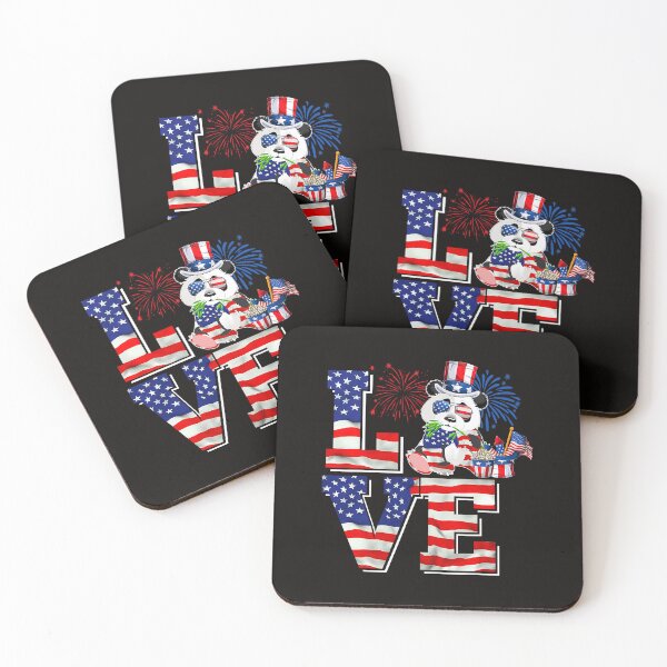 Item preview, Funny Bear LOVE Cute American Flag Panda Lover Fireworks 4th Of July Cute Bears designed and sold by MuktiKannan.