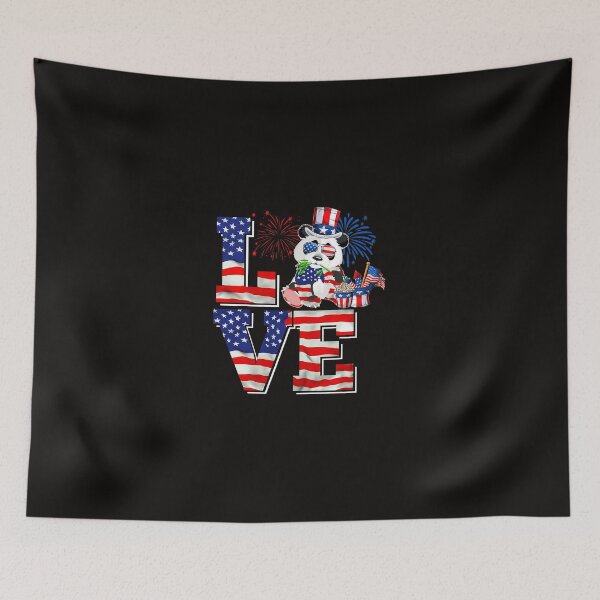 Item preview, Funny Bear LOVE Cute American Flag Panda Lover Fireworks 4th Of July Cute Bears designed and sold by MuktiKannan.