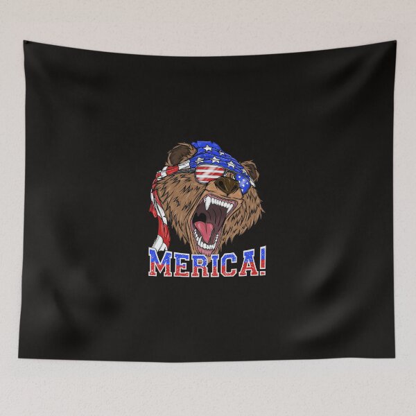 Item preview, Funny Bear Merica Grizzly Bear 4th of July Patriotic Men Women Cute Bears designed and sold by MuktiKannan.
