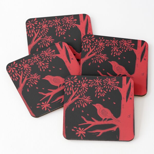 Item preview, Beautiful Bird in Blossom Tree Lino Print designed and sold by Maddy Bennett.