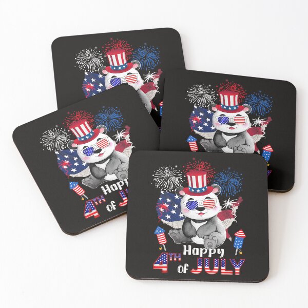 Item preview, Funny Bear Panda Proud American Flag Fireworks Lover Happy 4th Of July Cute Bears designed and sold by MuktiKannan.
