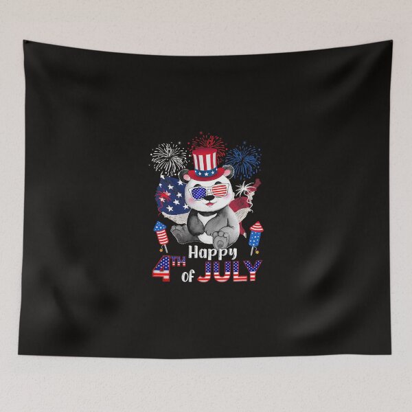 Item preview, Funny Bear Panda Proud American Flag Fireworks Lover Happy 4th Of July Cute Bears designed and sold by MuktiKannan.