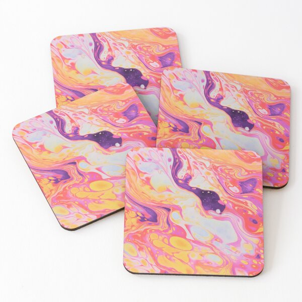Item preview, Pink and Orange Marbled Abstract Pattern - Neon Acrylic Pour 2 designed and sold by CuriousCottage.