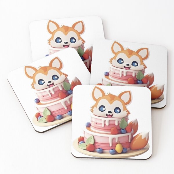 Item preview, Tasty Harmony: Sticker of Fruit Cake with a Fox designed and sold by TeeeCrafted.