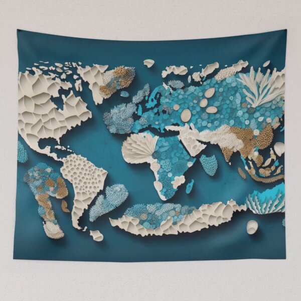 Item preview, World Map On the Ocean Floor designed and sold by Map4U.