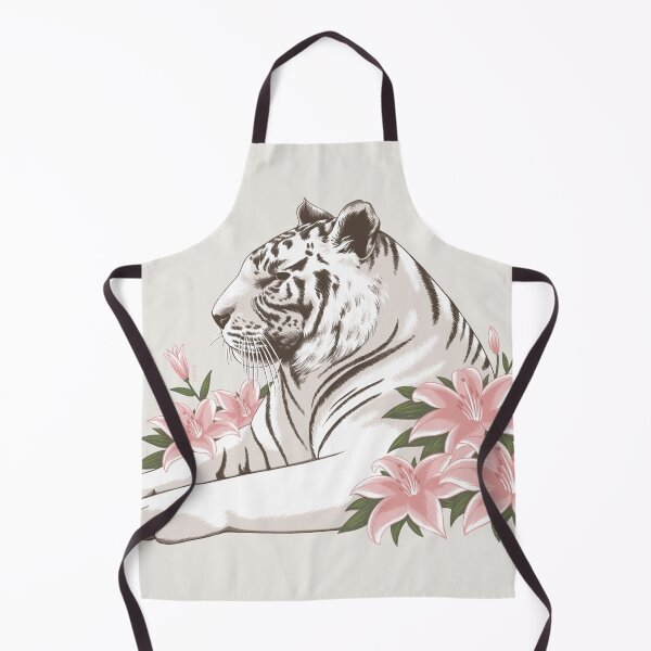 Item preview, White Tiger and flowers designed and sold by Chimerah Hanssen.