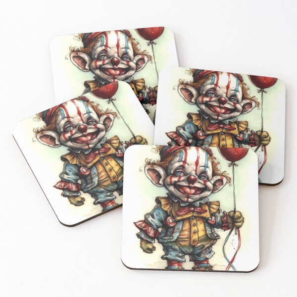 Item preview, Horror Clown Boy Clipart, Terrifying Jester Art, Spooky Performer Images, Scary Clown Series, Frightening Joker Card designed and sold by CoolorPainting.
