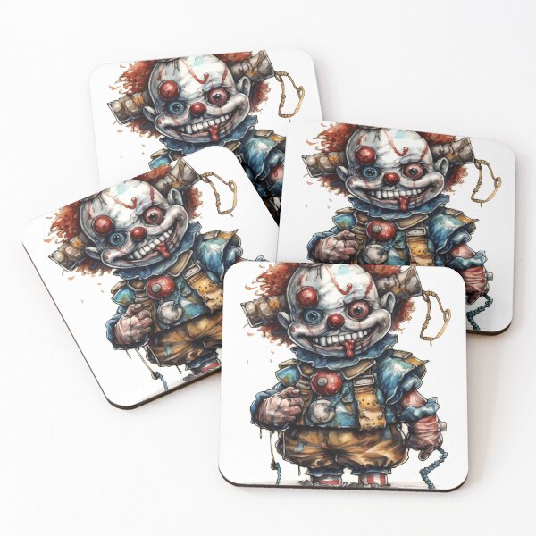 Item preview, Horror Clown Boy Clipart, Terrifying Jester Art, Spooky Performer Images, Scary Clown Series, Frightening Joker Card designed and sold by CoolorPainting.