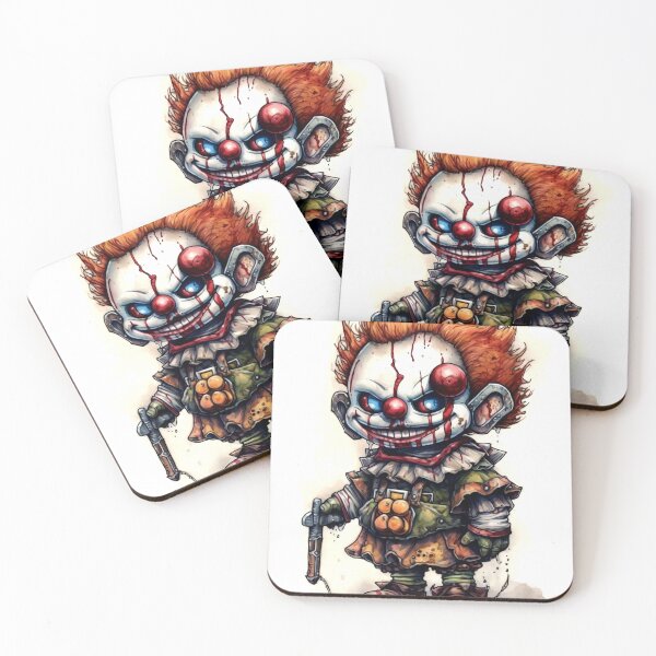 Item preview, Horror Clown Boy Clipart, Terrifying Jester Art, Spooky Performer Images, Scary Clown Series, Frightening Joker Card designed and sold by CoolorPainting.
