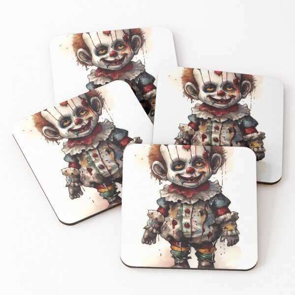 Item preview, Horror Clown Boy Clipart, Terrifying Jester Art, Spooky Performer Images, Scary Clown Series, Frightening Joker Card designed and sold by CoolorPainting.