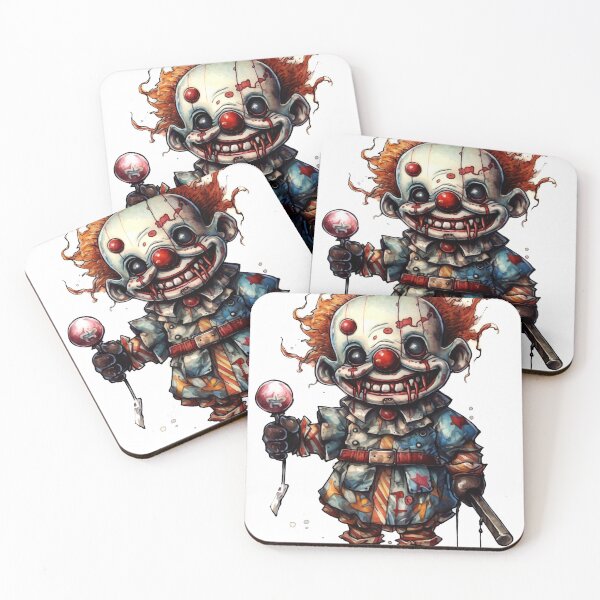 Item preview, Horror Clown Boy Clipart, Terrifying Jester Art, Spooky Performer Images, Scary Clown Series, Frightening Joker Card designed and sold by CoolorPainting.