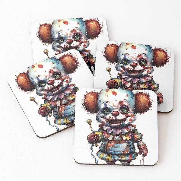 Item preview, Horror Clown Boy Clipart, Terrifying Jester Art, Spooky Performer Images, Scary Clown Series, Frightening Joker Card designed and sold by CoolorPainting.