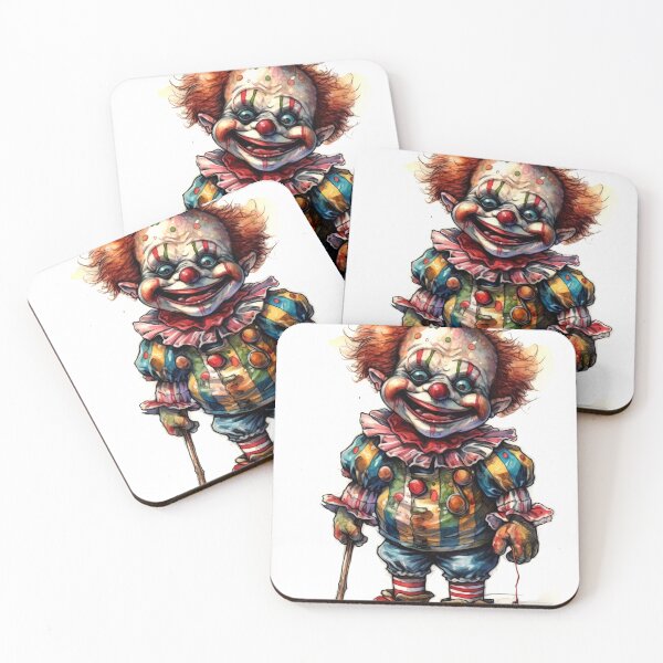 Item preview, Horror Clown Boy Clipart, Terrifying Jester Art, Spooky Performer Images, Scary Clown Series, Frightening Joker Card designed and sold by CoolorPainting.