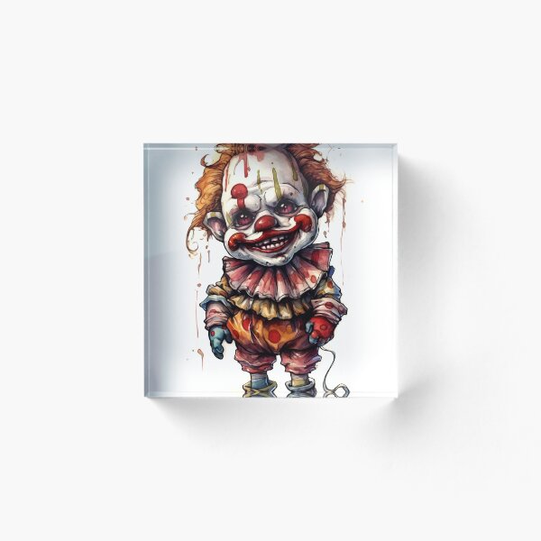 Item preview, Horror Clown Boy Clipart, Terrifying Jester Art, Spooky Performer Images, Scary Clown Series, Frightening Joker Card designed and sold by CoolorPainting.
