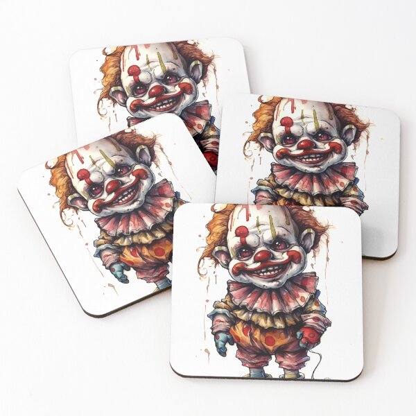 Item preview, Horror Clown Boy Clipart, Terrifying Jester Art, Spooky Performer Images, Scary Clown Series, Frightening Joker Card designed and sold by CoolorPainting.