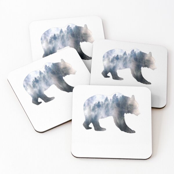 Item preview, Bear Double Exposure Minimalist Surreal Wildlife designed and sold by BarnesGoldStore.