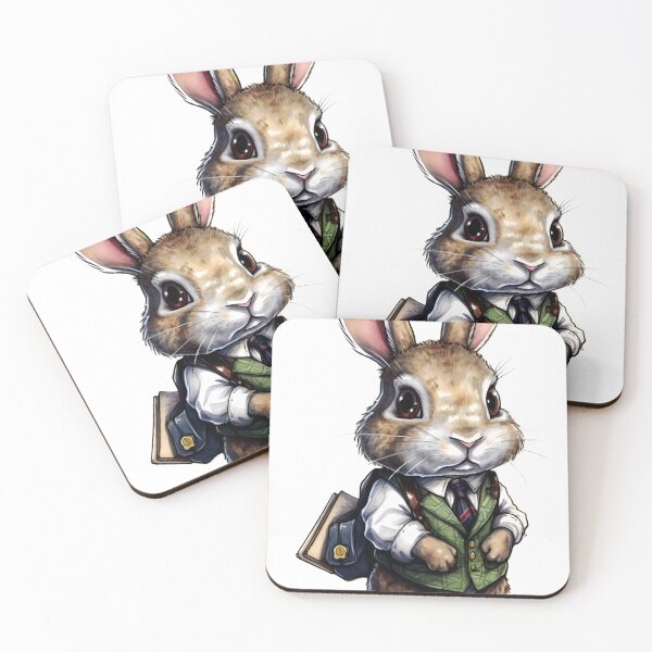 Item preview, Rabbit Animal Clipart, Animal Schoolboy, Educated Fauna Art, Student Beast, School Creature, Learned Animal, Home Watercolor Art designed and sold by CoolorPainting.