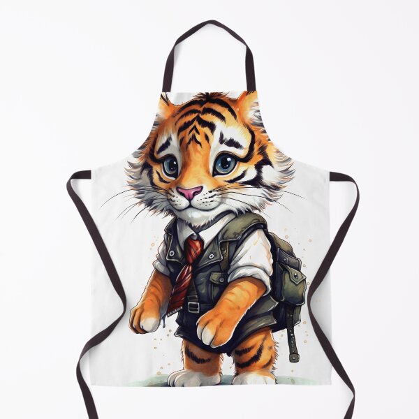 Item preview, Tiger Animal Clipart, Animal Schoolboy, Educated Fauna Art, Student Beast, School Creature, Learned Animal, Home Watercolor Art designed and sold by CoolorPainting.