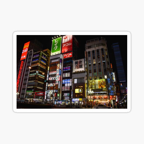 Shinjuku, Tokyo at night Sticker