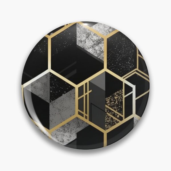 Artikelvorschau, Geometric Hexagonal Form Background in Gold Black White entworfen und verkauft von PhieoAlex.