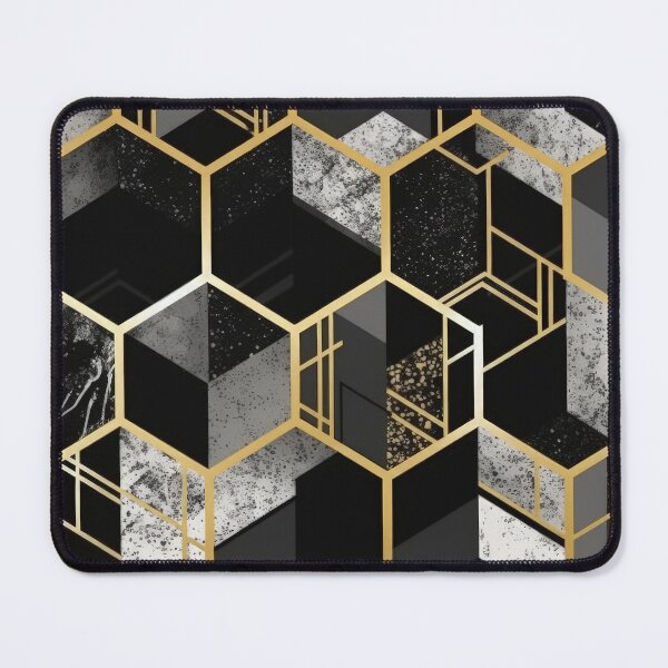 Artikelvorschau, Geometric Hexagonal Form Background in Gold Black White entworfen und verkauft von PhieoAlex.