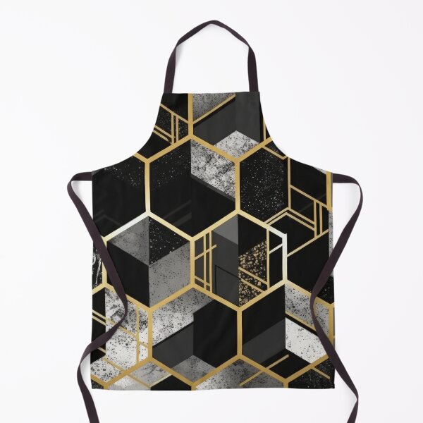 Artikelvorschau, Geometric Hexagonal Form Background in Gold Black White entworfen und verkauft von PhieoAlex.