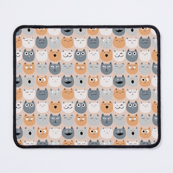 Item preview, Cute Cat Faces On Pale Orange Background designed and sold by Julia Sol.