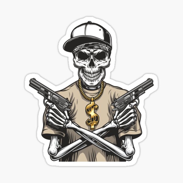 Item preview, Cool Skull With hand Guns, Gifts For People Who Love Skulls designed and sold by Berserk-Guts.