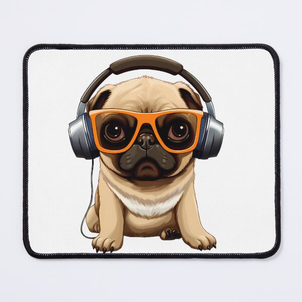 Item preview, Pug Wearing Headphones 1 designed and sold by Jdelgado813.