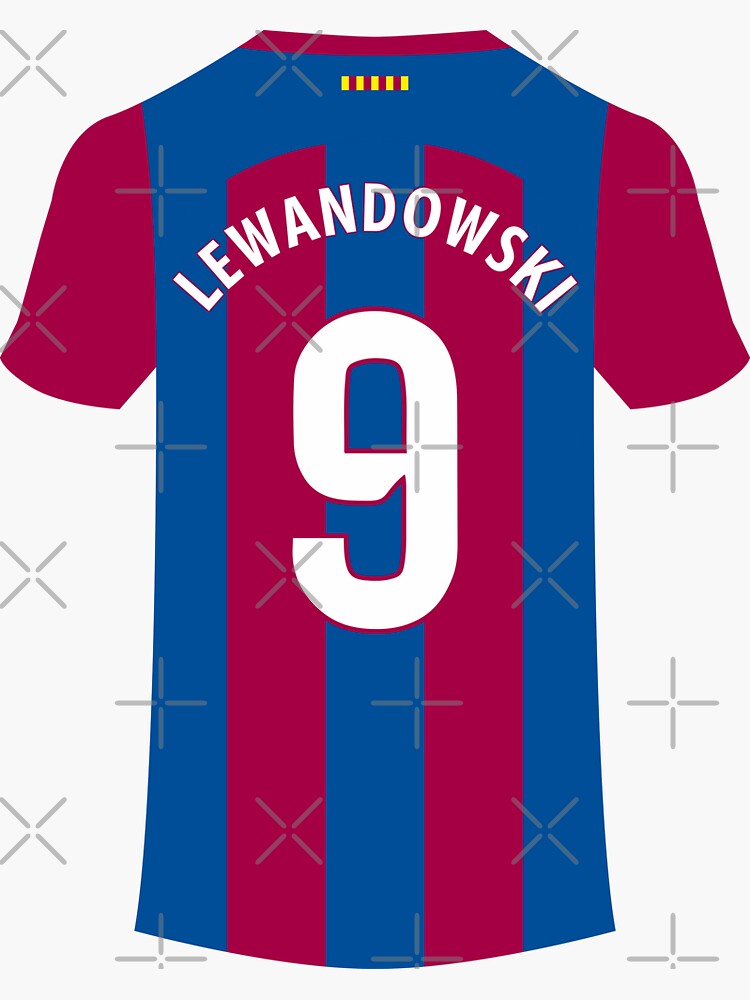 Robert Lewandowski barcelona football jersey number 9 Sticker for